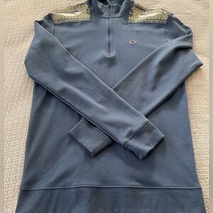 Vineyard Vines Blue Quarter-Zip Sweater
